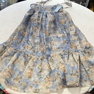 Wild Fable Blue and Cream Floral Top